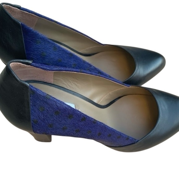 PAUL SMITH Black & Blue Hide Leather Pumps 40 ITA - Picture 3 of 7